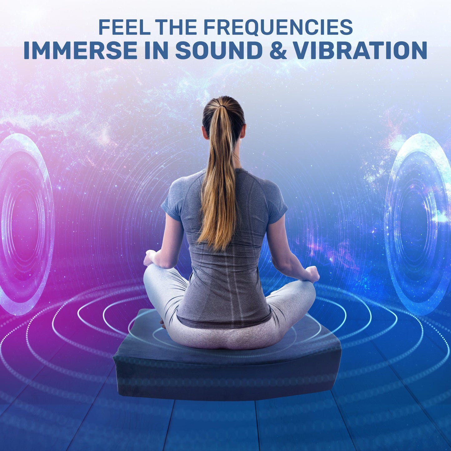 Vibroacoustic Therapy Meditation Cushion for focused sound healing sessions.
