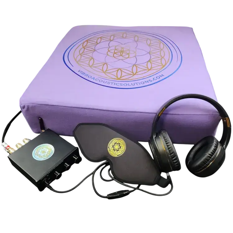Vibroacoustic Therapy Meditation Cushion bundle with custom amplifier