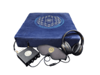 Complete Vibroacoustic Therapy Meditation Cushion bundle with amplifier, headphones, and eye mask for sound healing and deep relaxation