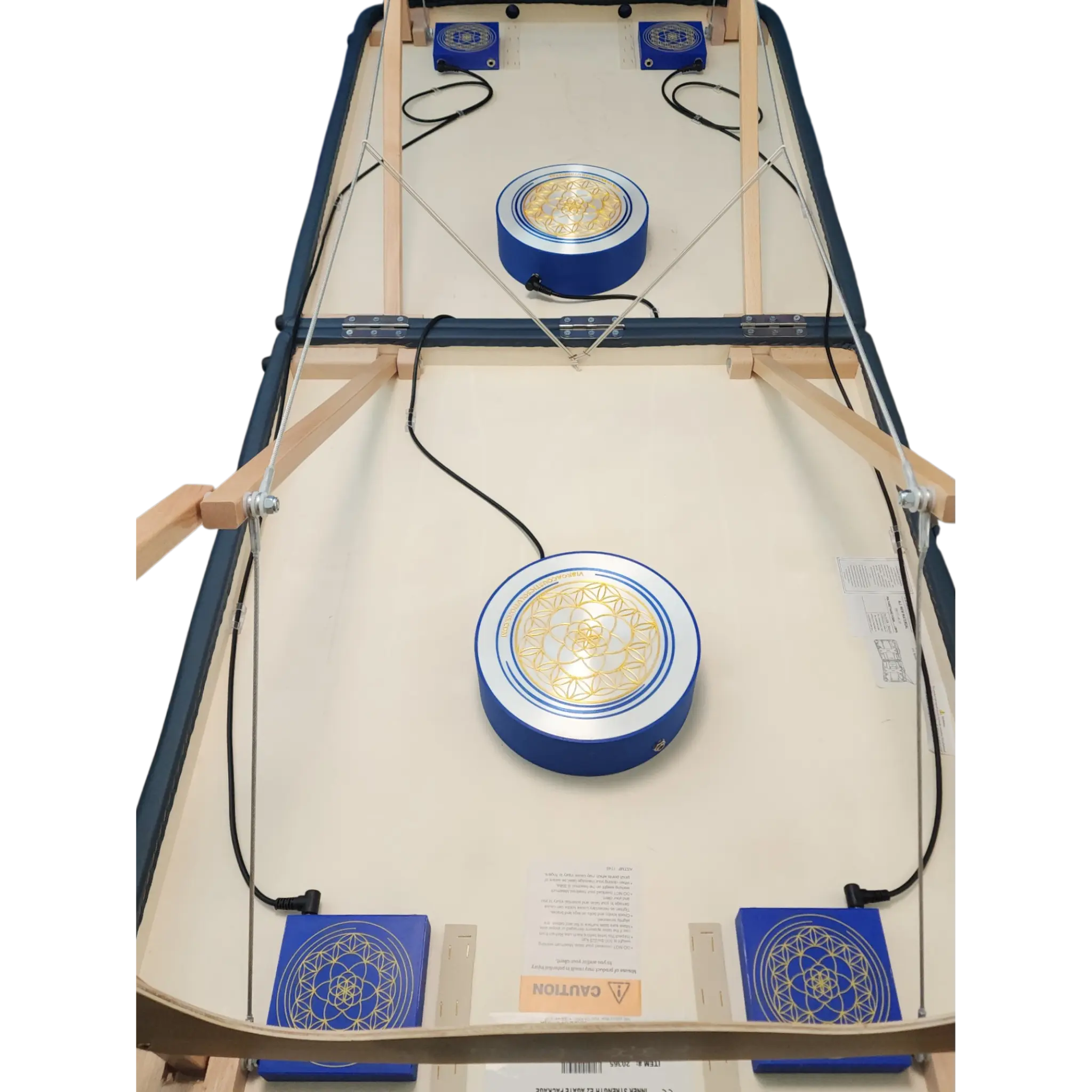 Vibroacoustic Bed: Deluxe System for Vibroacoustic Therapy 6 Transducers attached to massage table