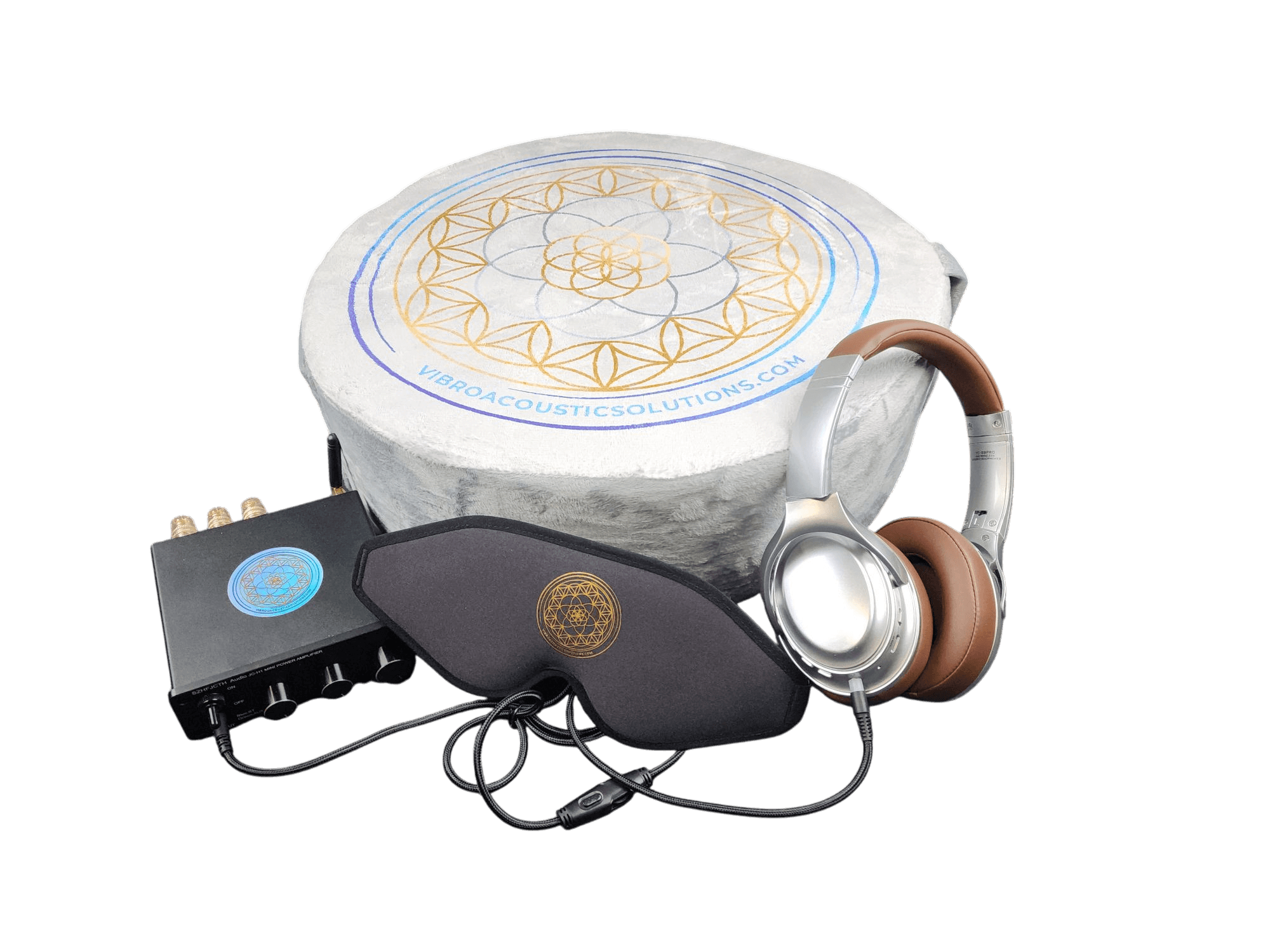 Vibroacoustic Therapy Zafu Meditation Cushion bundle with custom amplifier - Vibroacoustic Solutions